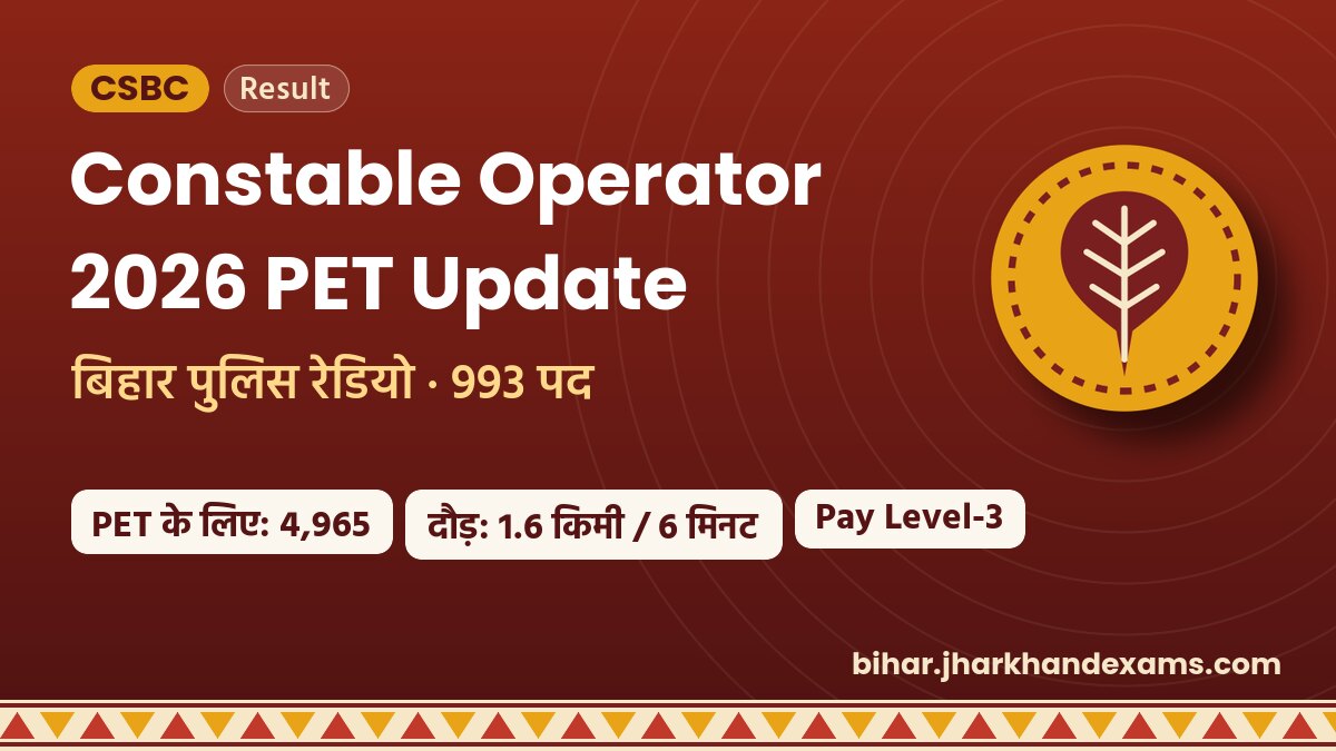Constable Operator 2026 PET Update - बिहार पुलिस रेडियो · 993 पद